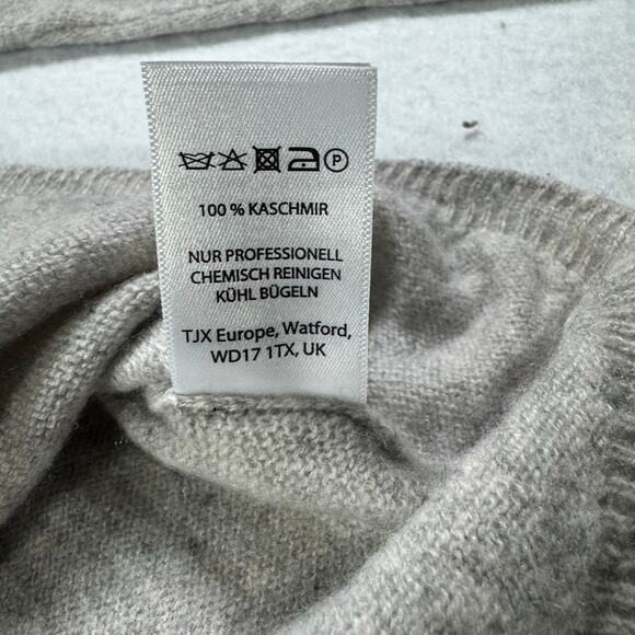 Ellen Tracy 100% Cashmere Medium Long Sleeve Taupe Cozy Crew Neck Sweater M - Picture 7 of 13